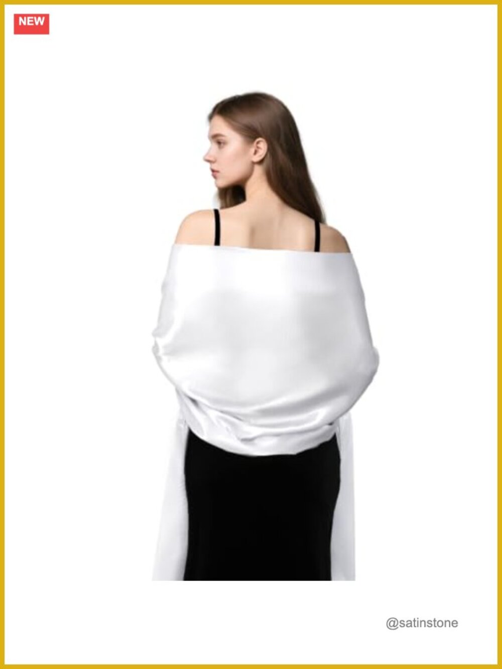 Satin Pashmina Shawl Wrap for Evening Dress Bridal Scarf Long Wedding Shawl